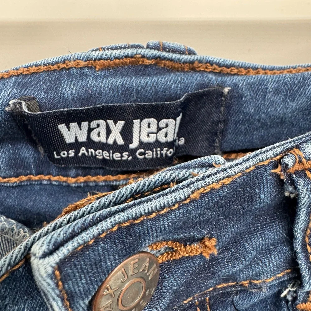 Wax Jean Womens Blue Distressed Skinny Ankle Jeans‎ Size 1  Raw Hem